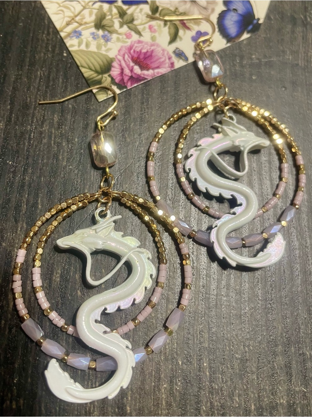 White Haku Dragon Spirited Away Earrings